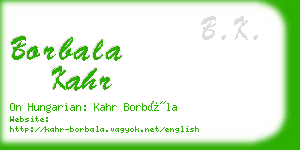 borbala kahr business card